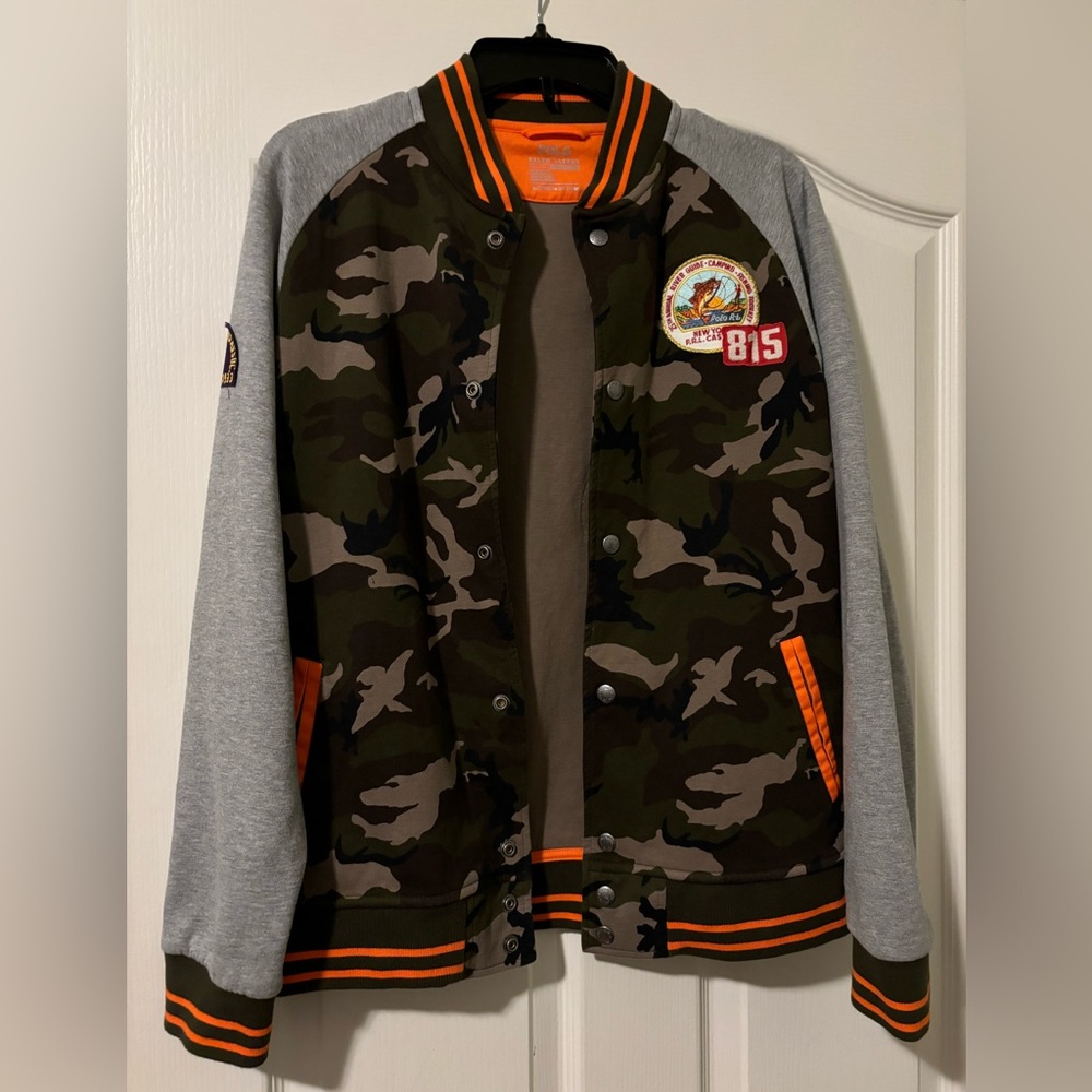 Boys Polo Ralph Lauren camouflage fleece baseball jacket